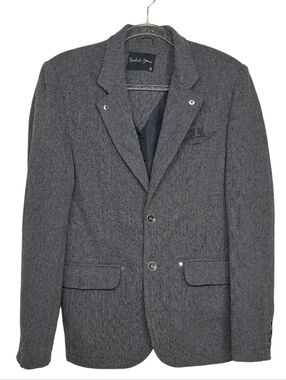 Solid Gray Herringbone Sport Coat